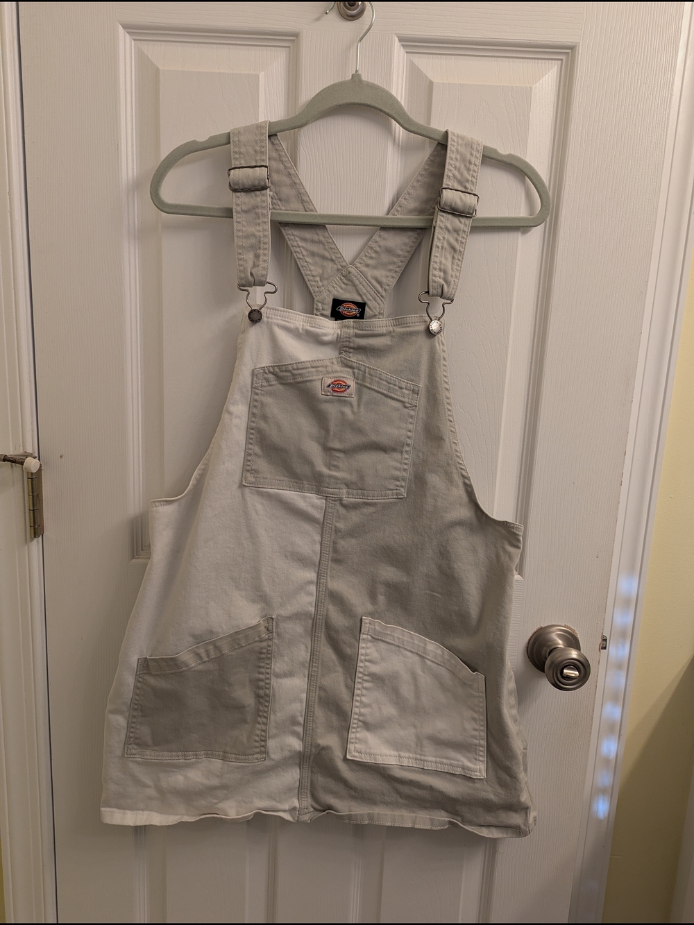 Dickies White Cotton Pinafore Overall Dress - Picture 2 of 4